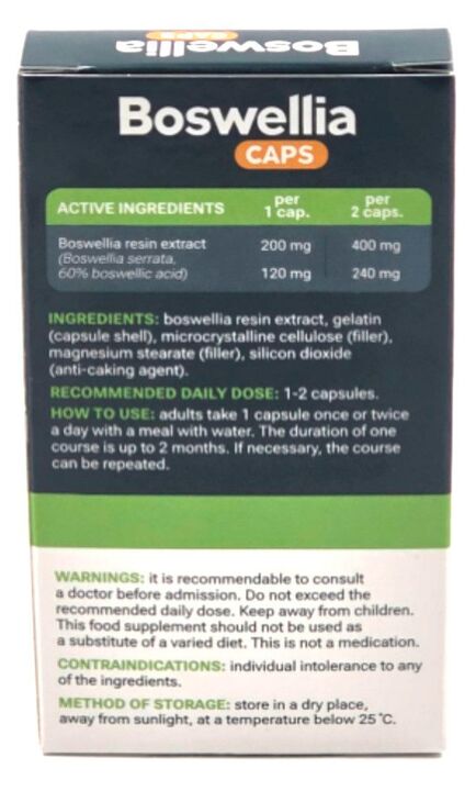 Boswellia naudojimo instrukcijos